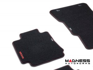 Alfa Romeo Giulia Floor Mats - Genuine Alfa - Black Carpet - Red Trim - RWD